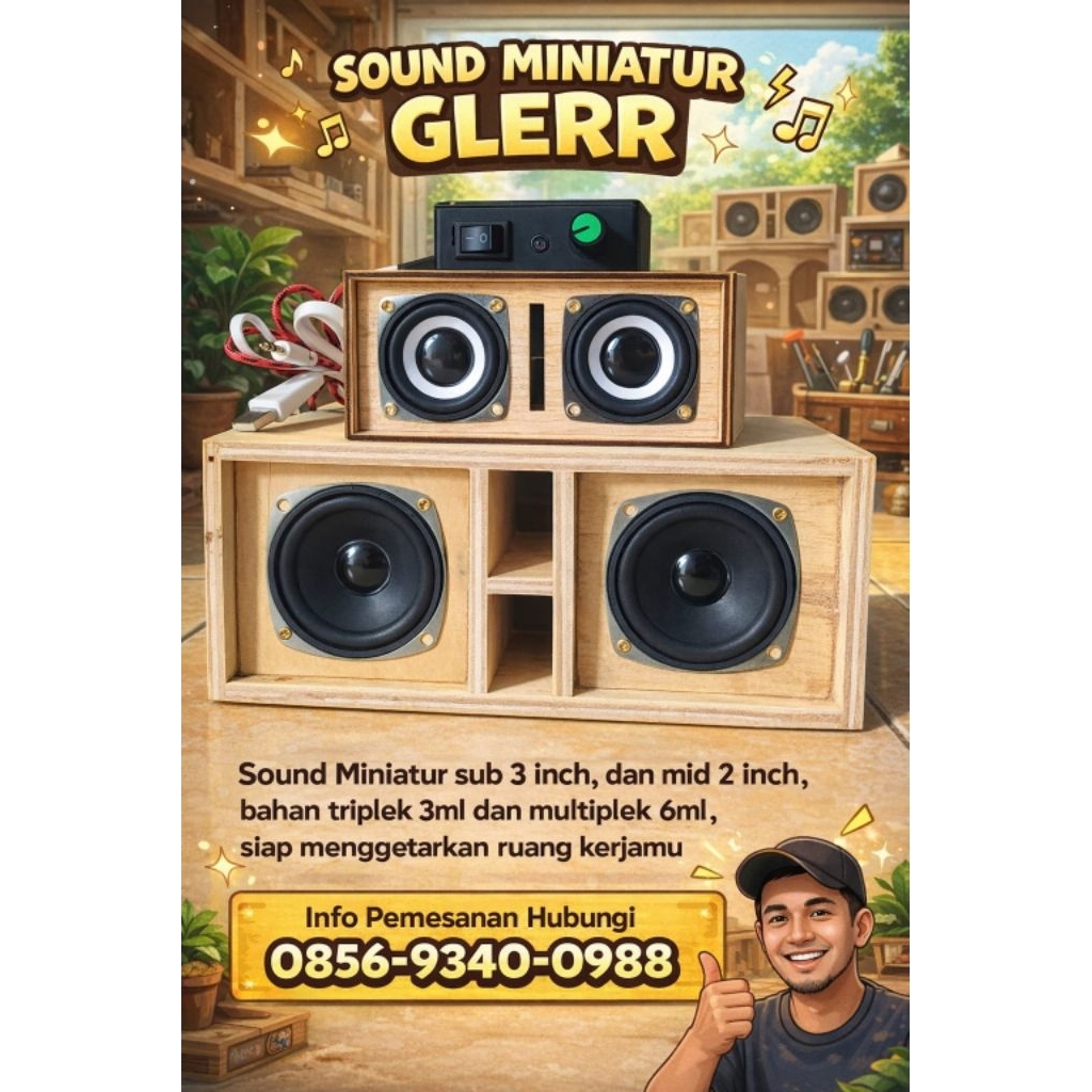 paket sound miniatur siap bunyi tanpa power