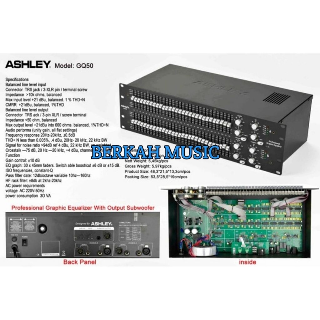 promo Equalizer Equaliser Ashley GQ50 GQ 50 Original Ashley