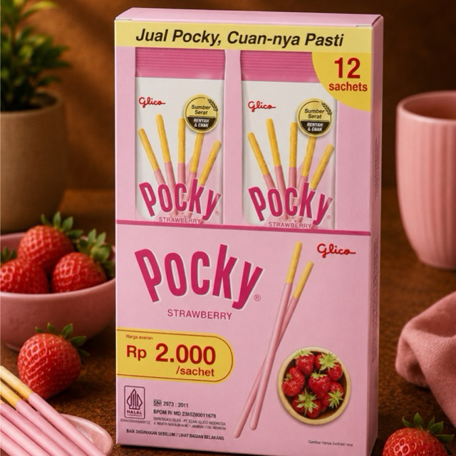 Pocky Strawberry 12 Sachet