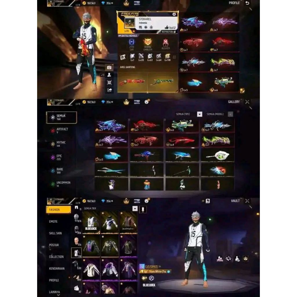 AKUN FREEFIRE AKUN SENDIRI NO RIP AMANAH LENGKAP TERPERCAYA