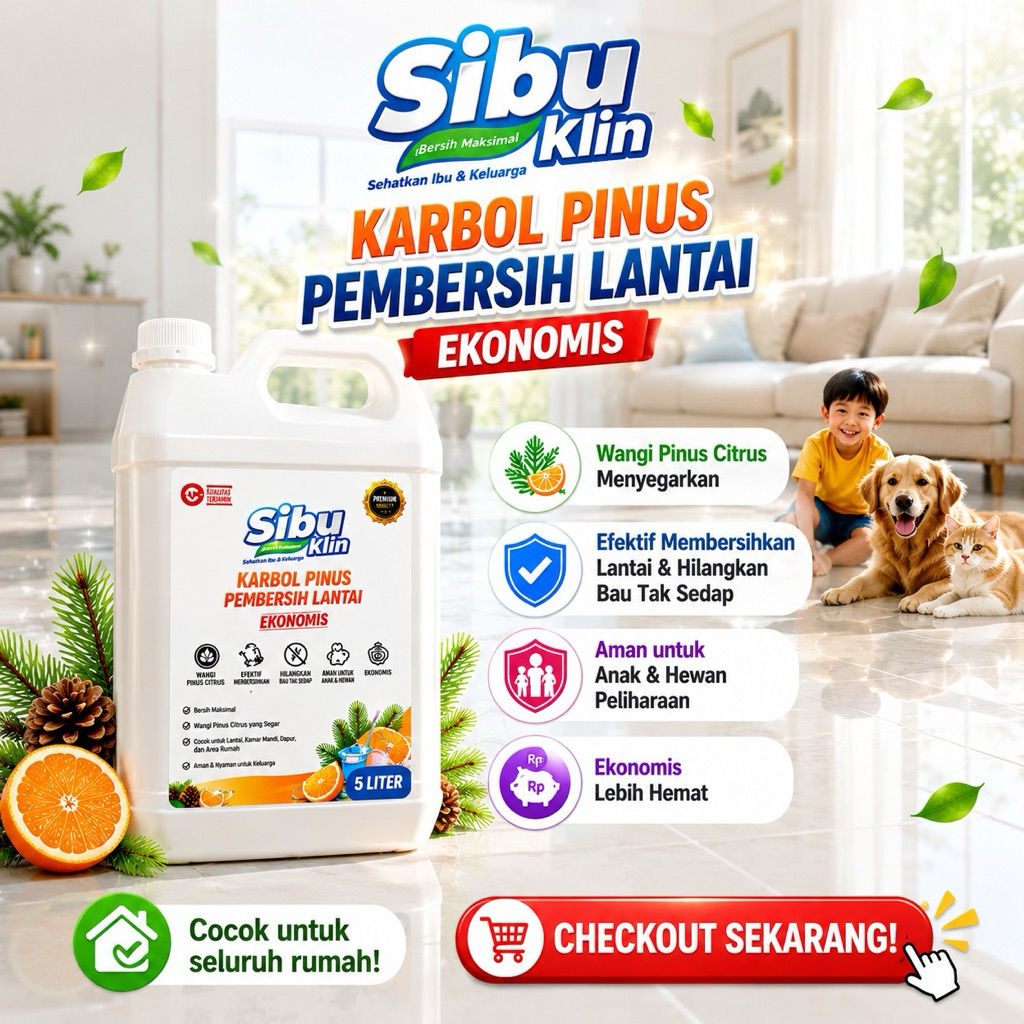 PROMO BEST SELLER M-Klin Karbol Pinus Citrus 5 Liter / Karbol Lantai Antibacterial / Karbol Wipol 5l