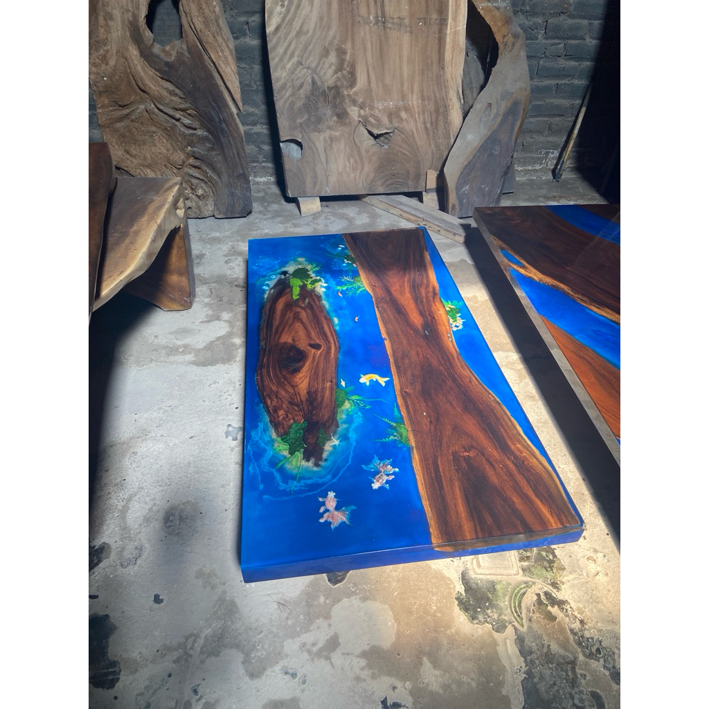 meja tamu estetik /meja tamu resin / resin art / meja kopi / furniture