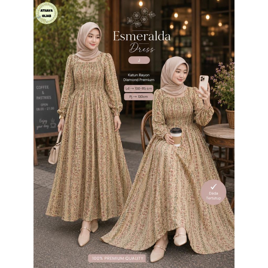 GAMIS RAYON PREMIUM ESMERALDA ORI BY ATHAYA