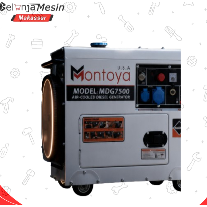 Mesin Genset Diesel Silent Montoya MDG7500 5000 Watt 5500 Watt Starter Elektrik Generator Set Solar 