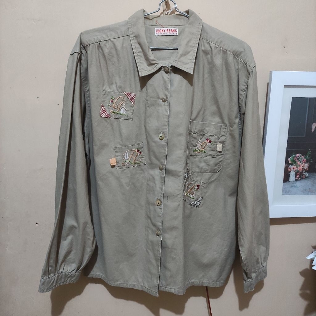 Preloved Kemeja Sage Bordir