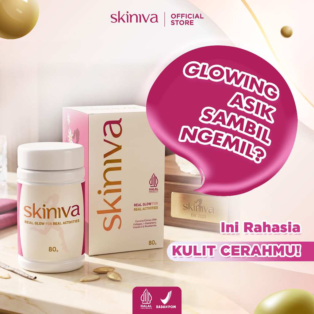 SKINIVA Collagen Drink - Kolagen Pemutih Badan | MENCERAHKAN KULIT WAJAH cepat Colagen glutathione