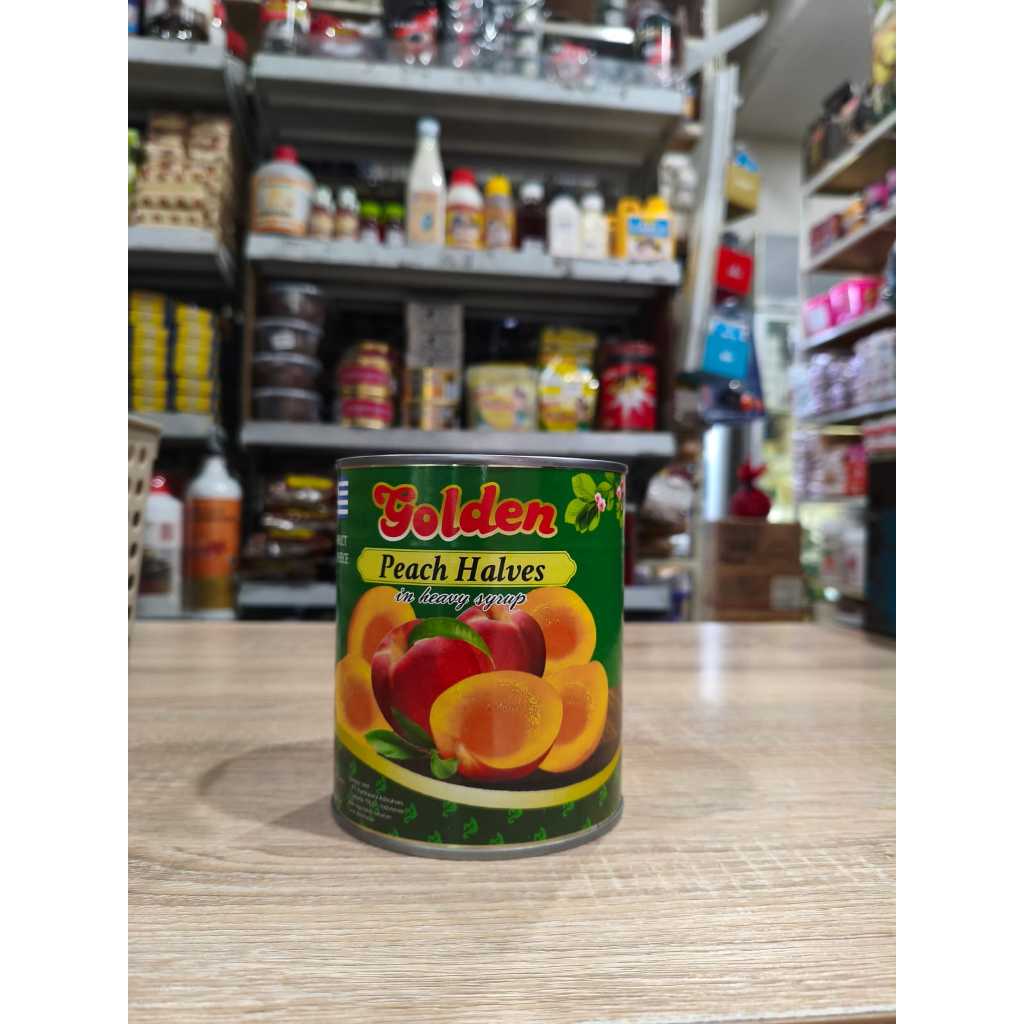 GOLDEN PEACH BUAH KALENG 820GR X 1 PCS, BUAH PEACH SEGAR DALAM KALENG