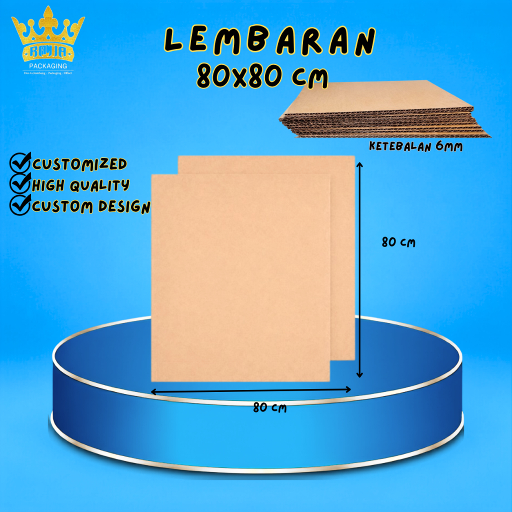 Karton Kardus Lembaran Sheet Double Wall 80x80cm