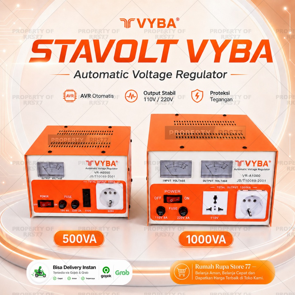 Stabilizer Voltage Stavolt Vyba VR-A500 Watt VR-A1000 Watt Body Metal