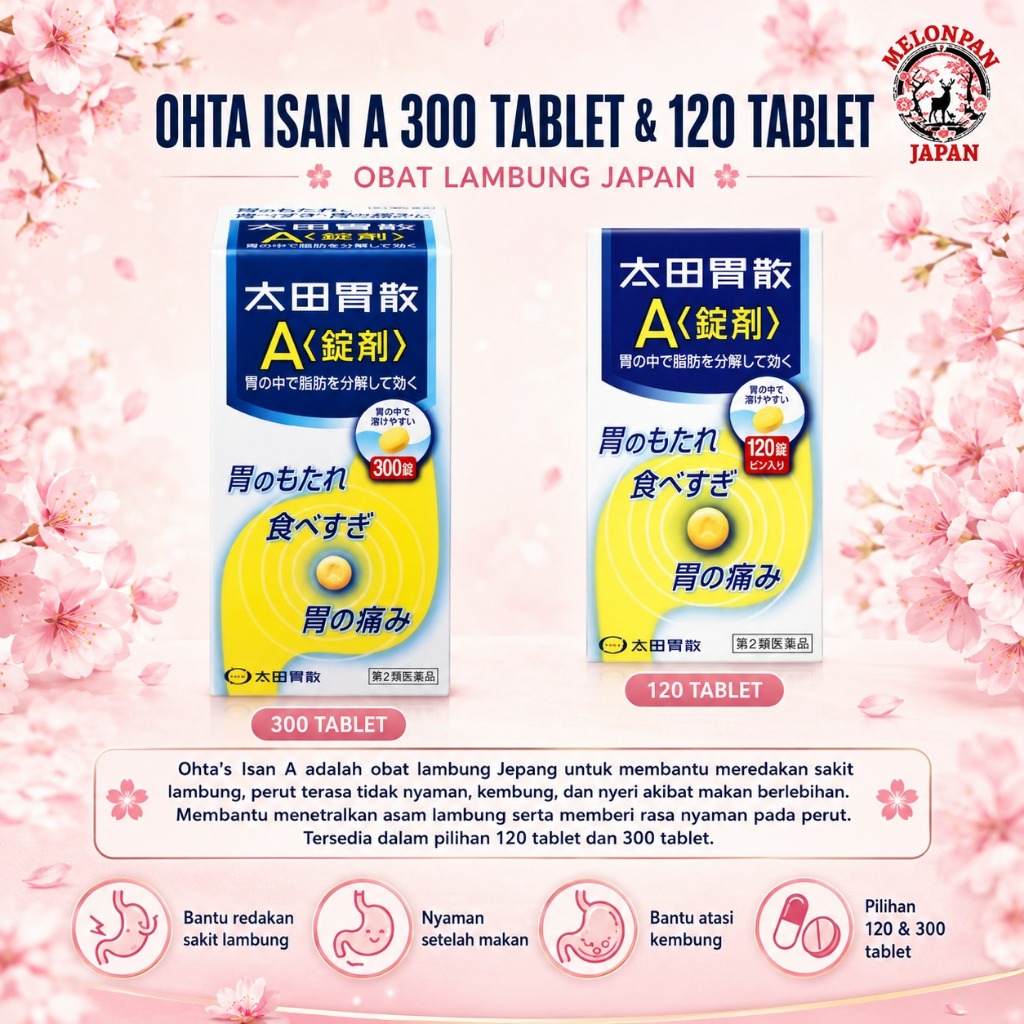Ohta Isan Ohtaisan A Tablet Jepang, Obat Lambung Jepang Tablet, Obat Maag Jepang Tablet, Ohta Isan A