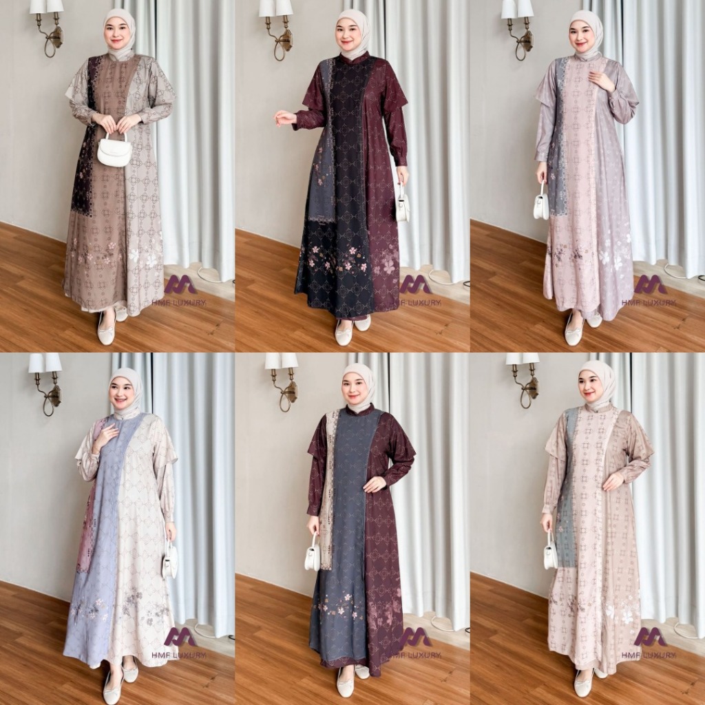 LuxuryFashion READY GAMIS DRESS WANITA FAUZIYAH BY HMF LUXURY BEST SELLER