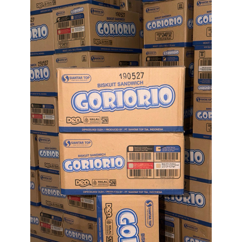 (exp 05/2027) GORIORIO 1 DUS/KARTON ISI 12pak x 20pcs = 240pcs BISKUIT KUE KERING COKLAT VANILA