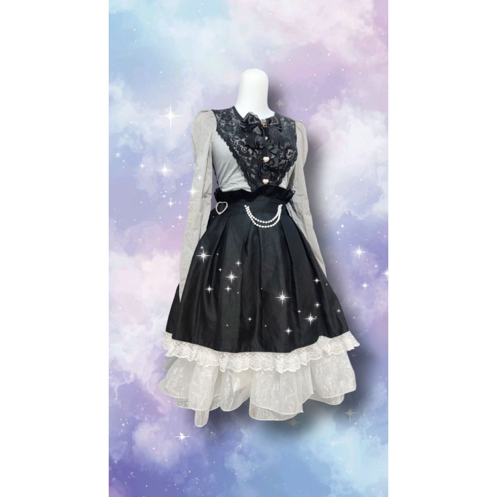  ATASAN SAJA Sweet Noir Jirai Kei Top