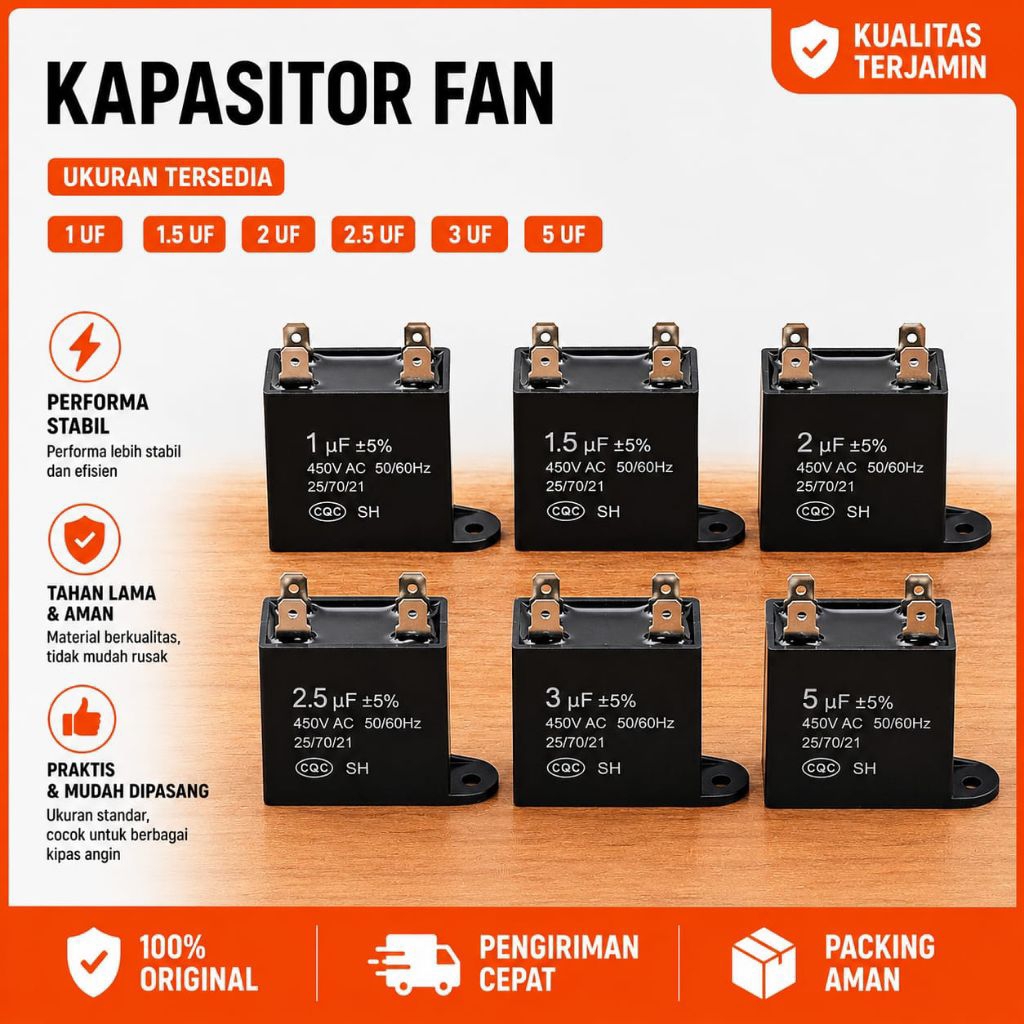 Kapasitor Kotak CBB61 - Kapasitor Kipas Angin