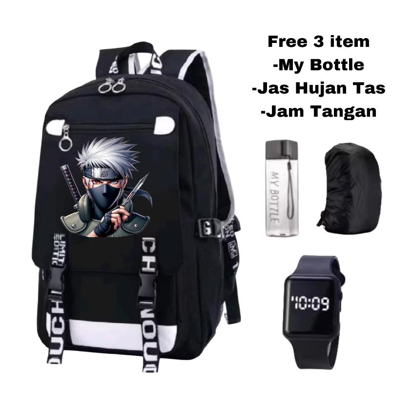lula_resy_bags-tas anime naruto-tas karakter kakashi hatake-tas sekolah anime-tas ransel kakashi-tas