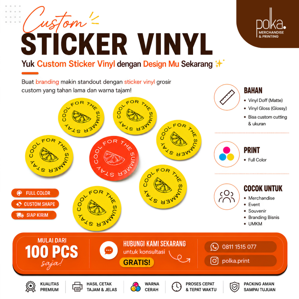 Cetak Sticker Vinyl / A3+ Die Cut/Kiss Cut / Sticker Label Kemasan