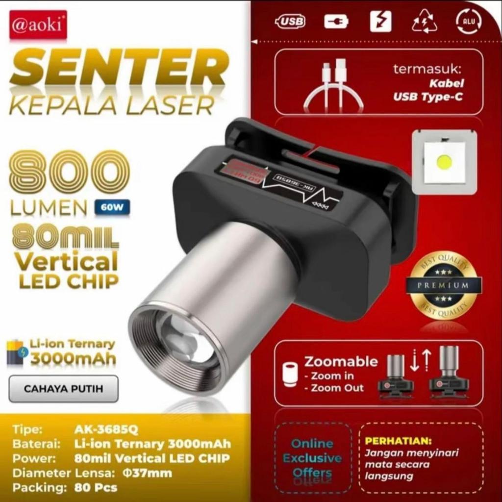 Senter Kepala AK-3685Q / AK-3686K AOKI - KUNING AK-3686K