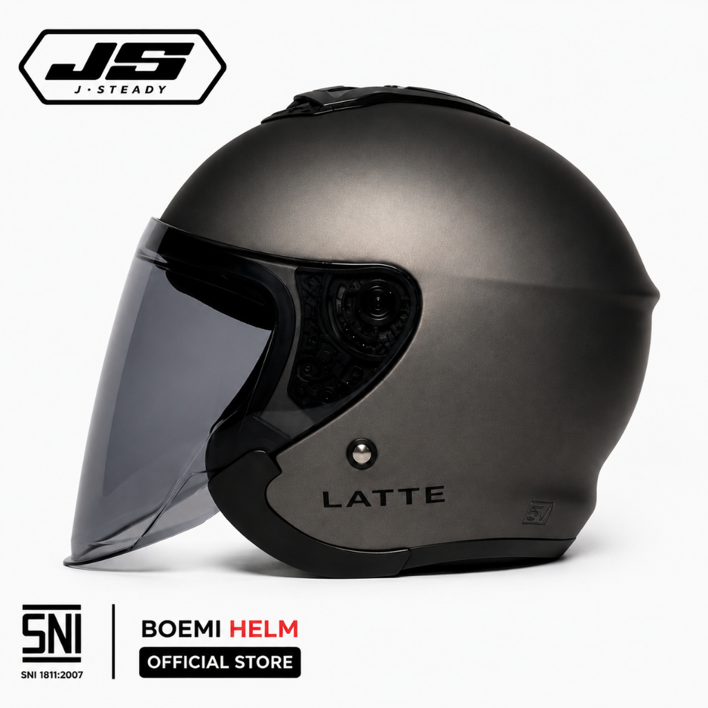 Helm JS LATTE ORIGINAL SNI /Helm Kekinian/Helm Classic/Helm Keren/Helm Wanita/Helm Pria