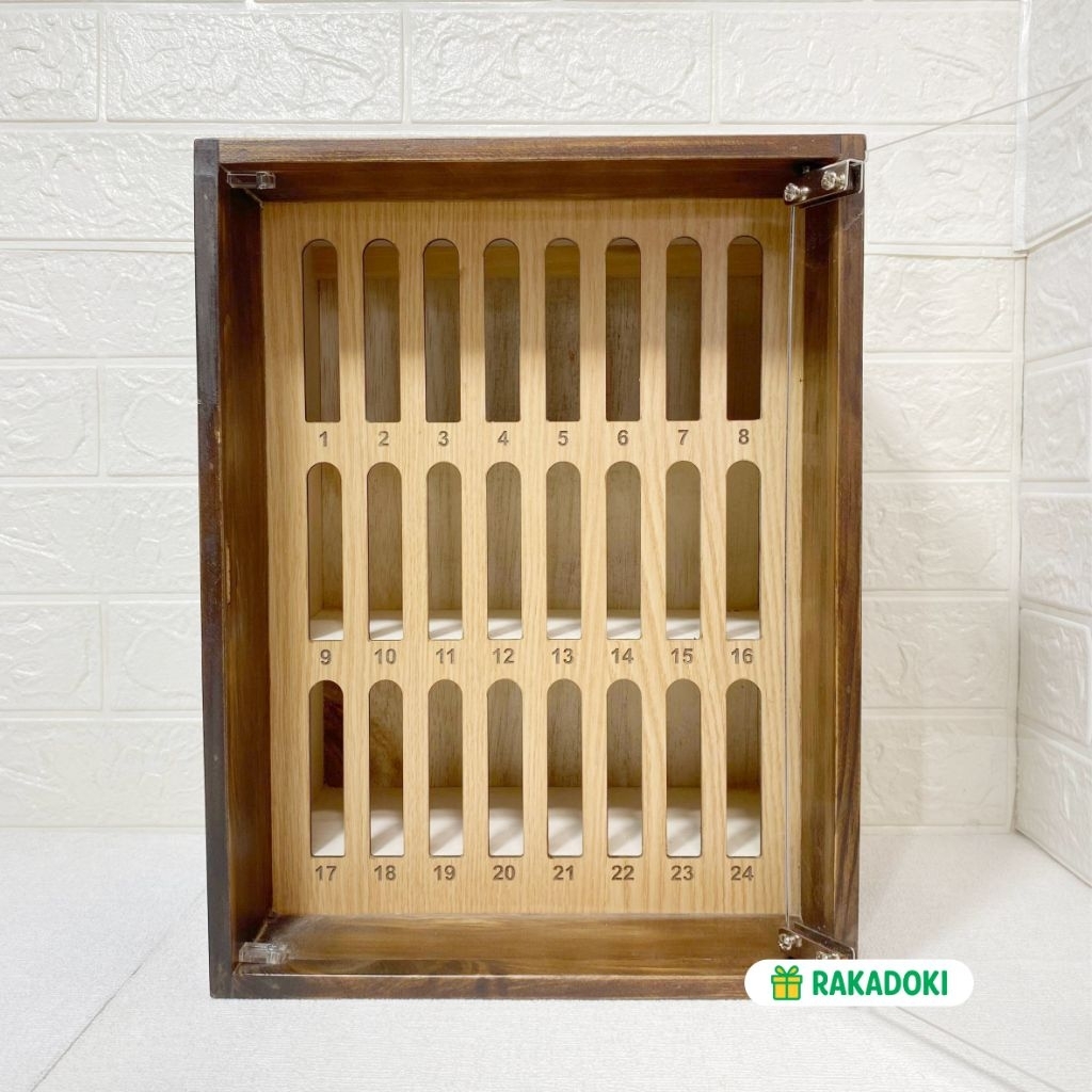 Rak Tempat HP 24 Slot Rak HP Service Management Box Rak Penyimpanan HP Susun Kayu