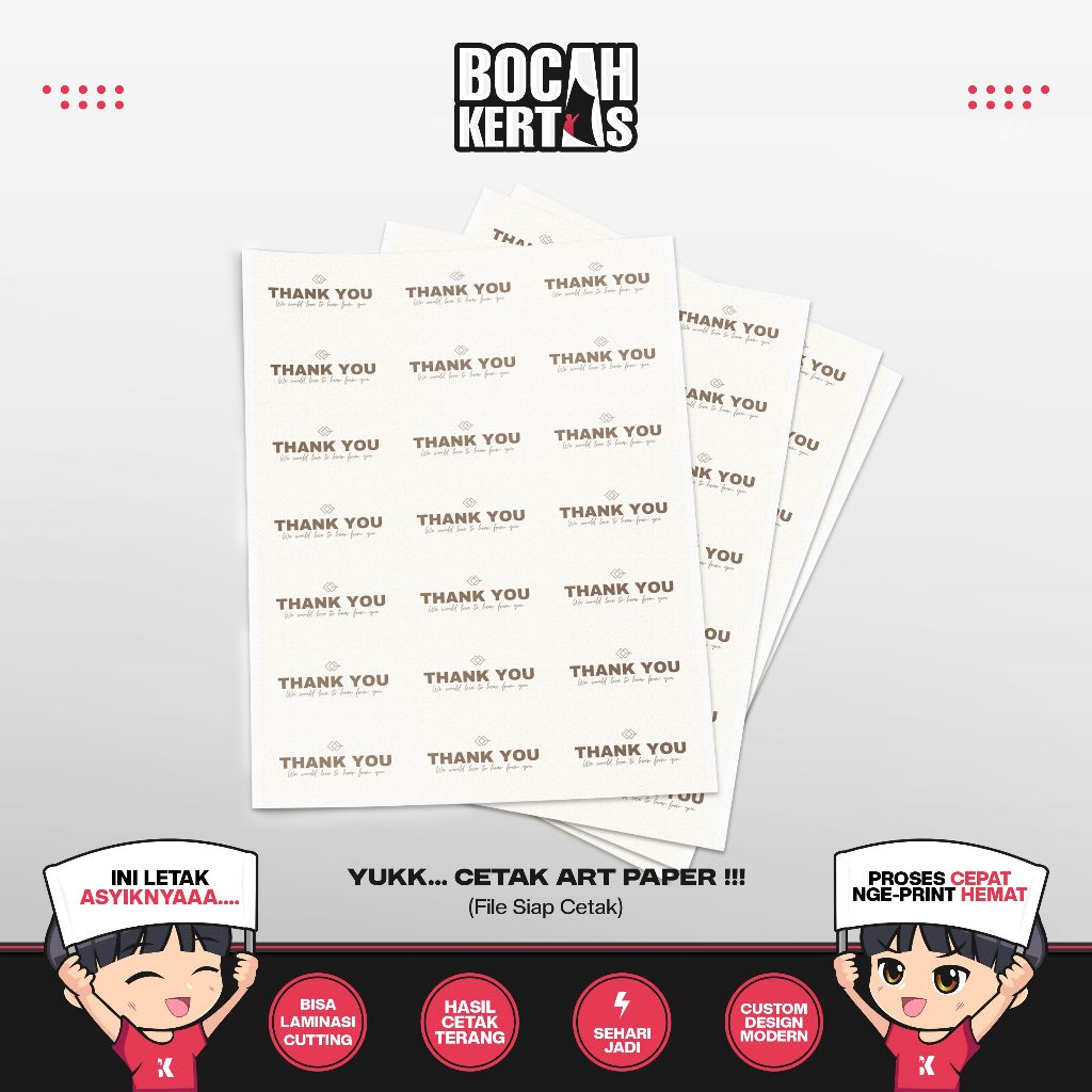 Cetak / Print A3+ Custom MURAH Kertas Art Paper Carton 120g - 310g | Jasa Cetak Poster Menu Makanan 