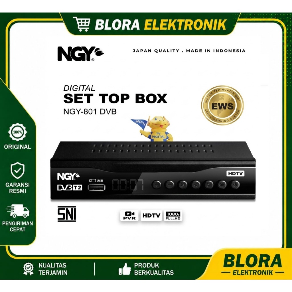 NGY Digital Set Top Box HD / STB DVB T2 Receiver | 801 NAGOYA