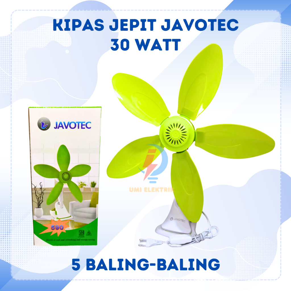 Kipas Angin Jepit 30 Watt JAVOTEC Mini Fan Jepit Javotec Kipas Dinding Kipas Duduk