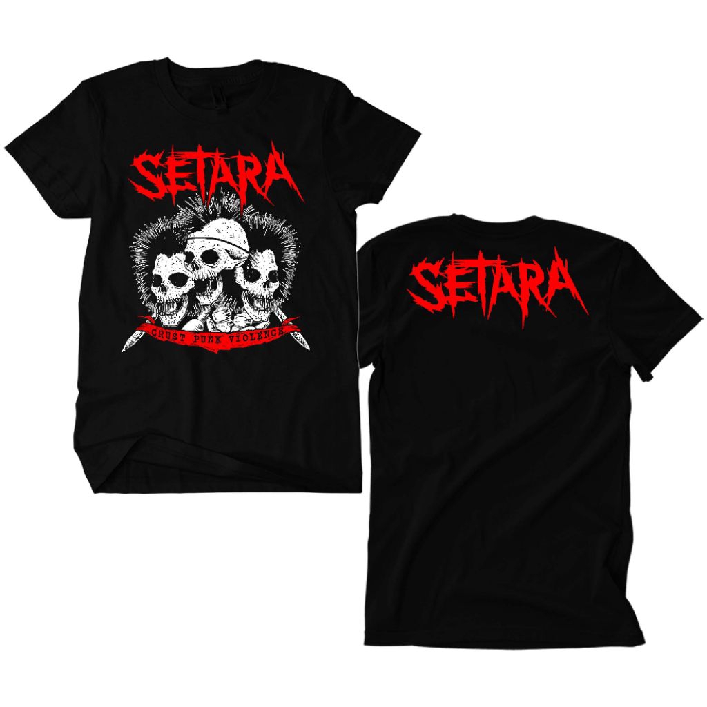Kaos Band Punk Setara - Crust Punk Violence hitam