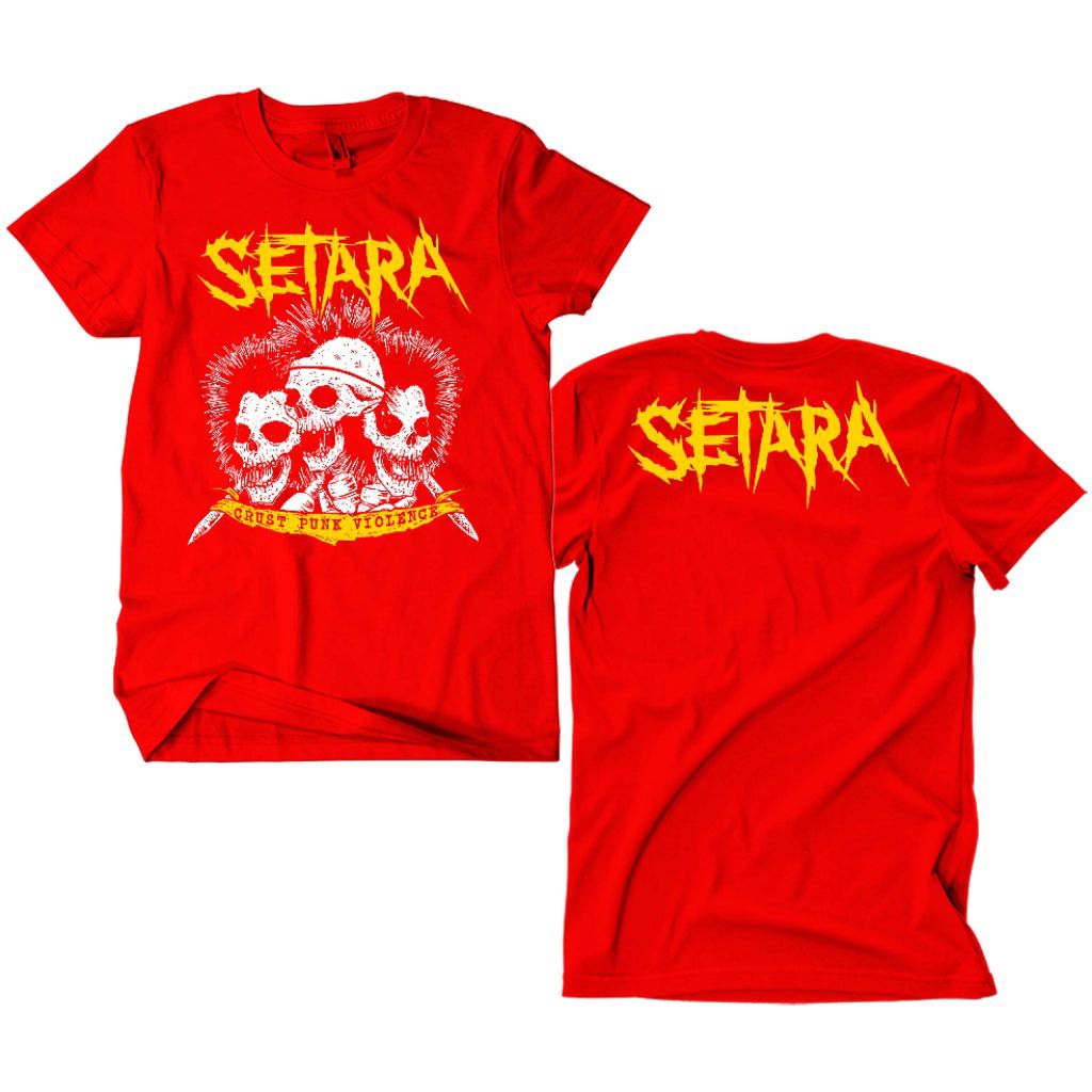 Kaos Band Punk Setara - Crust Punk Violence merah