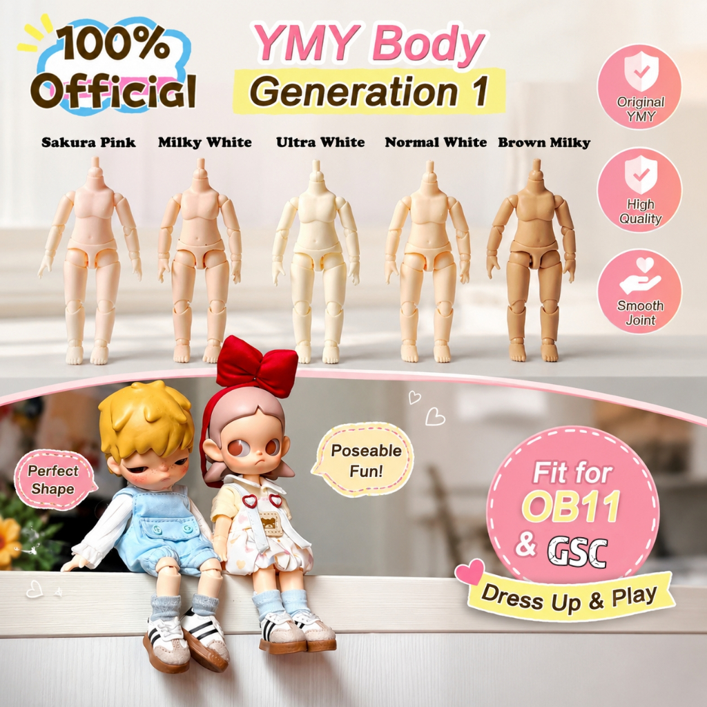 YMY DOLL BODY MILKY WHITE & NORMAL WHITE FOR NENDOROID GSC DISTRIBUTOR RESMI YMY DOLL INDONESIA