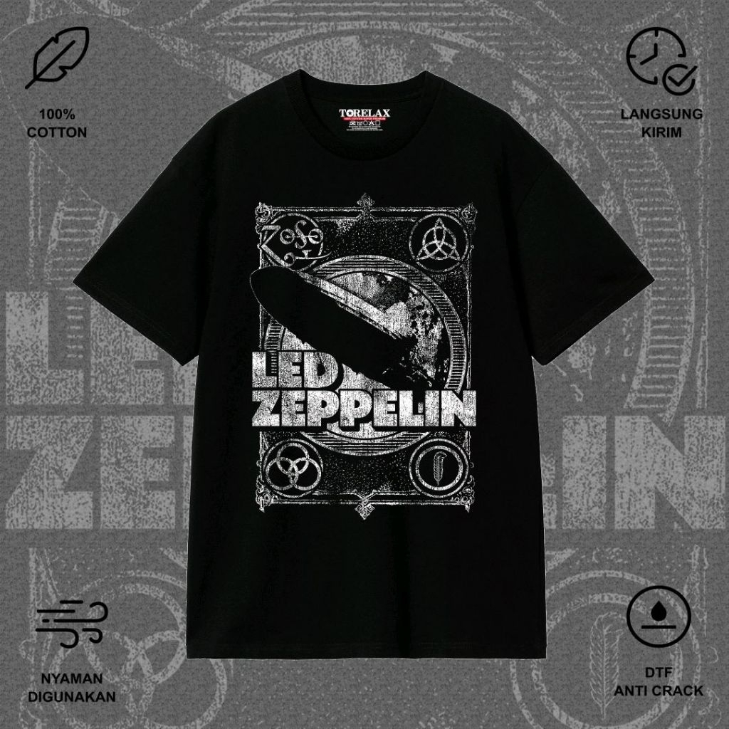 Kaos Led Zeppelin Vintage New Style