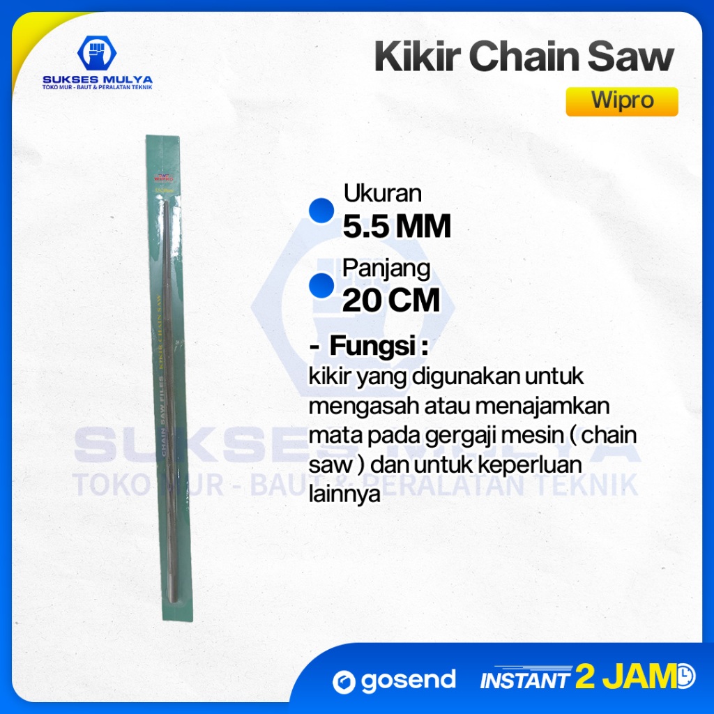 Kikir Chainsaw 8inchi Stainley / Kikir Bulat 8inchi Kikir Senso 4.8mm