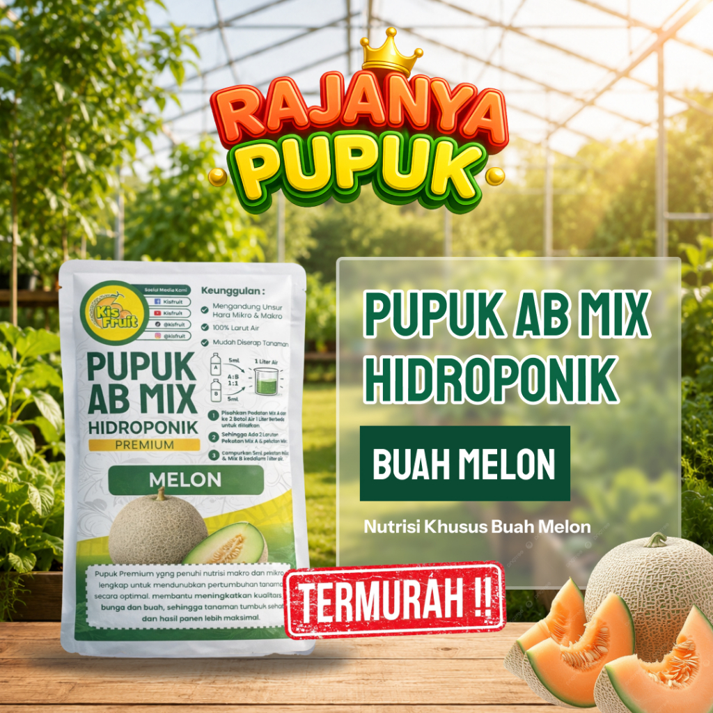 AB Mix Melon Nutrisi Hidroponik Pupuk Tanaman Melon Buah Optimal