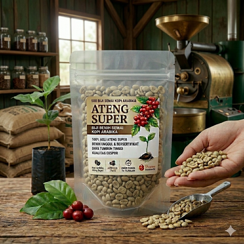 500 biji benih kopi Arabika Ateng super siap semai