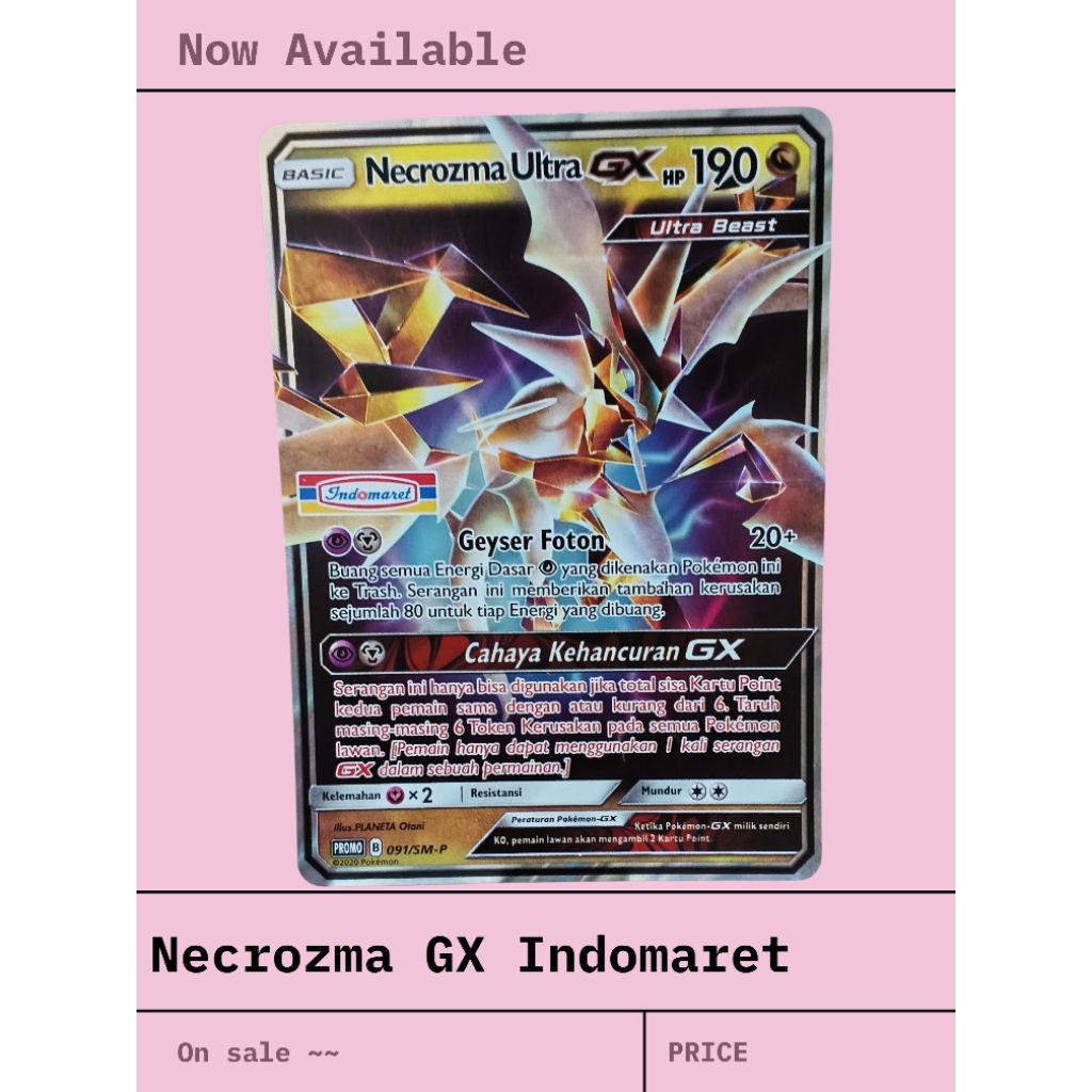 kartu pokemon Necrozma ultra GX indomaret