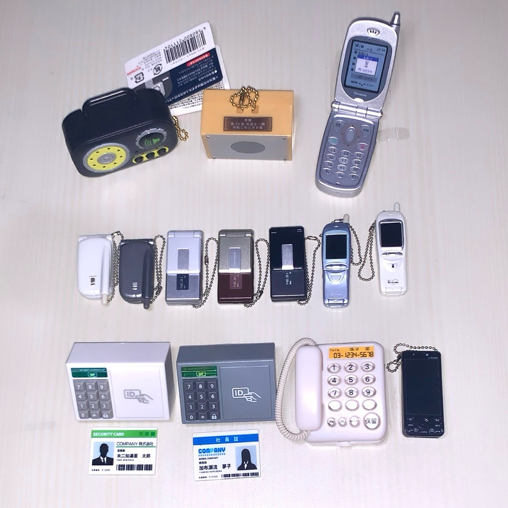 Trinkets Gacha Docomo Flip Phone Miniature Tap ID Card Machine Radio Voice Recorder gachapon gashapo