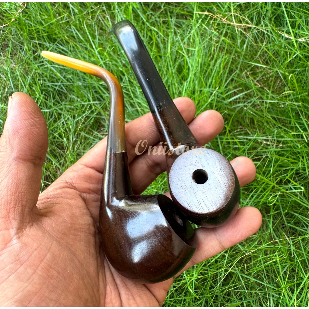 Pipa once Model Cangklong Tanduk Kerbau Dan Kayu galih Sonokeling Handmade