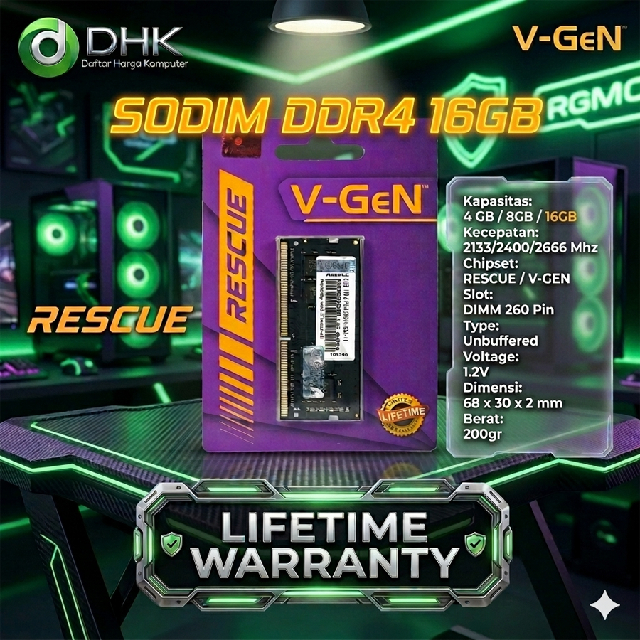 VGEN DDR4 SODIM 16GB 2133 2400 2666 MHZ RESCUE