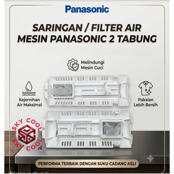 SARINGAN /FILTER AIR MESIN PANASONIC 2 TABUNG ORI PANASONIC
