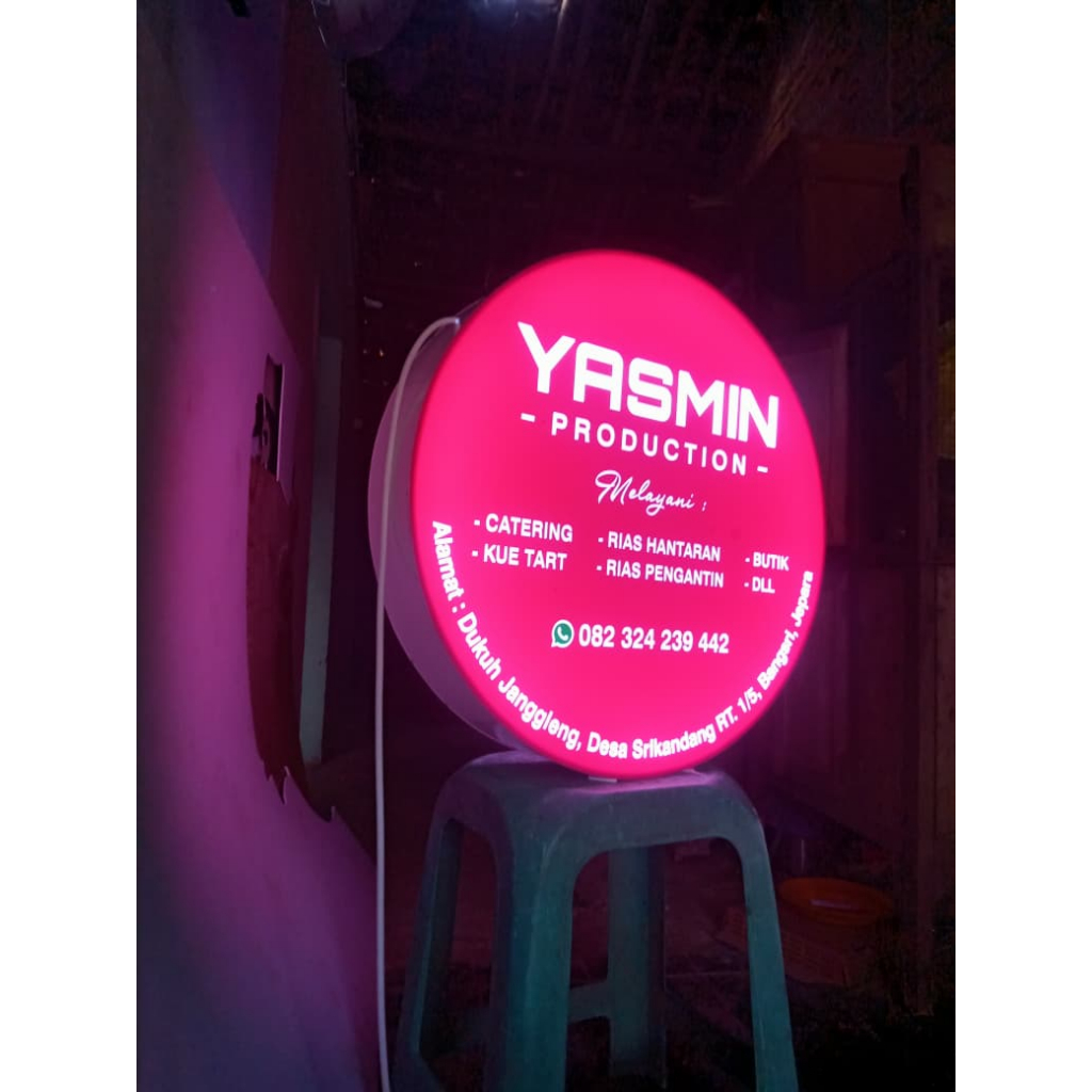 Neon Box | NeonBox 2 Sisi Outdoor Tahan Cuaca | NeonBox Custom Menyala+Breket