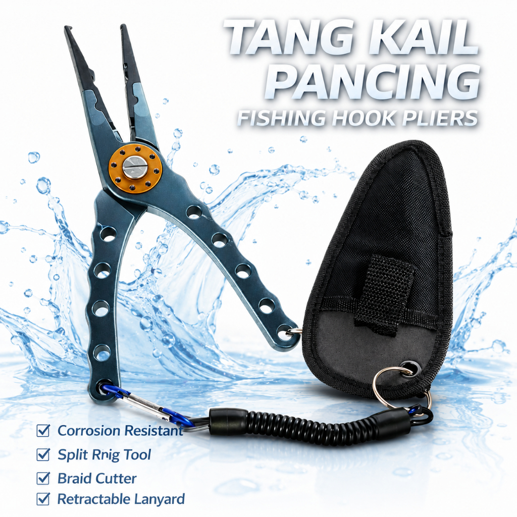 Tang Split Ring Besar Casting Jigging Tang Kail Pancing Fishing Hook Remover Curved Mouth Design