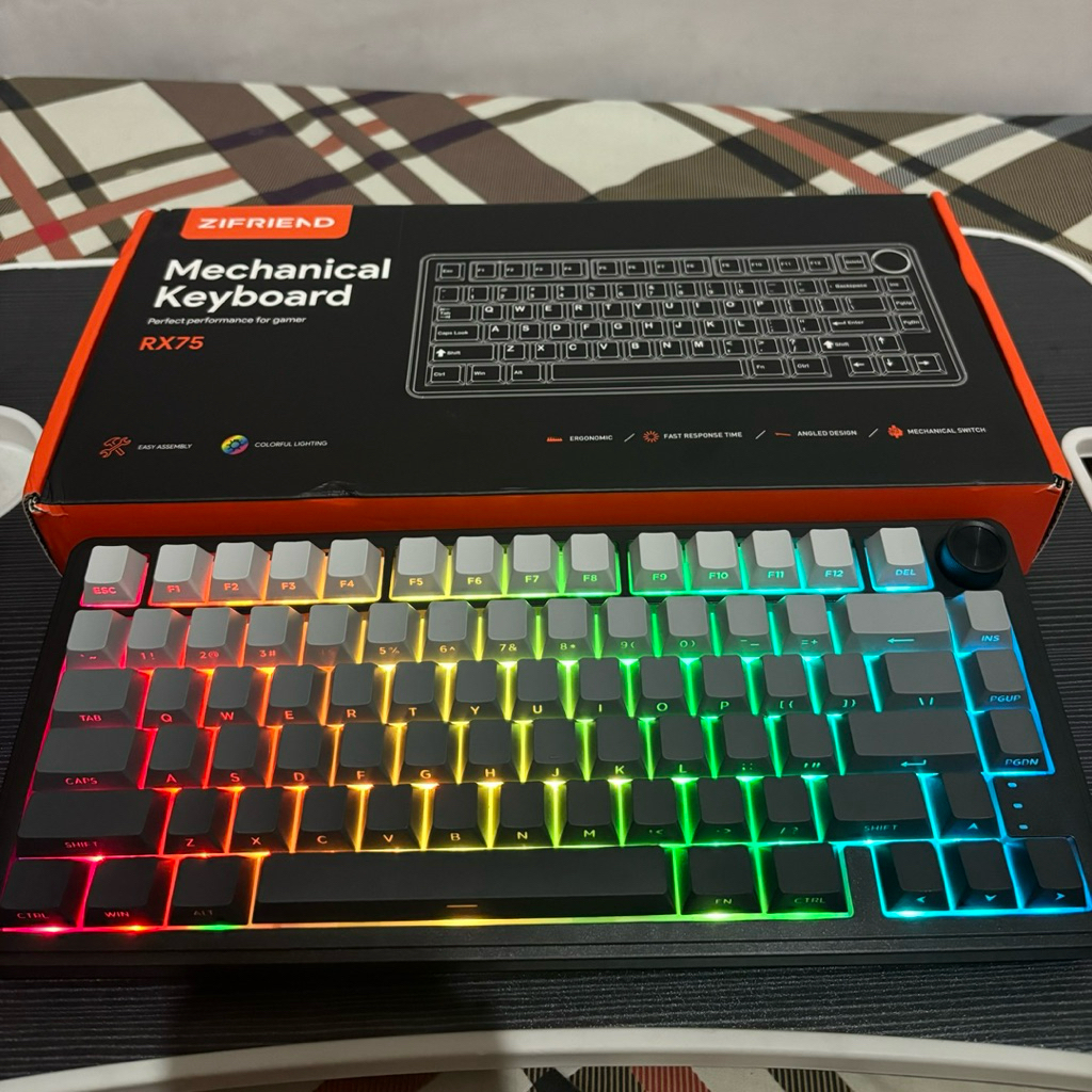Keyboard Mechanical Zifriend RX75 Pro Gradient Gray