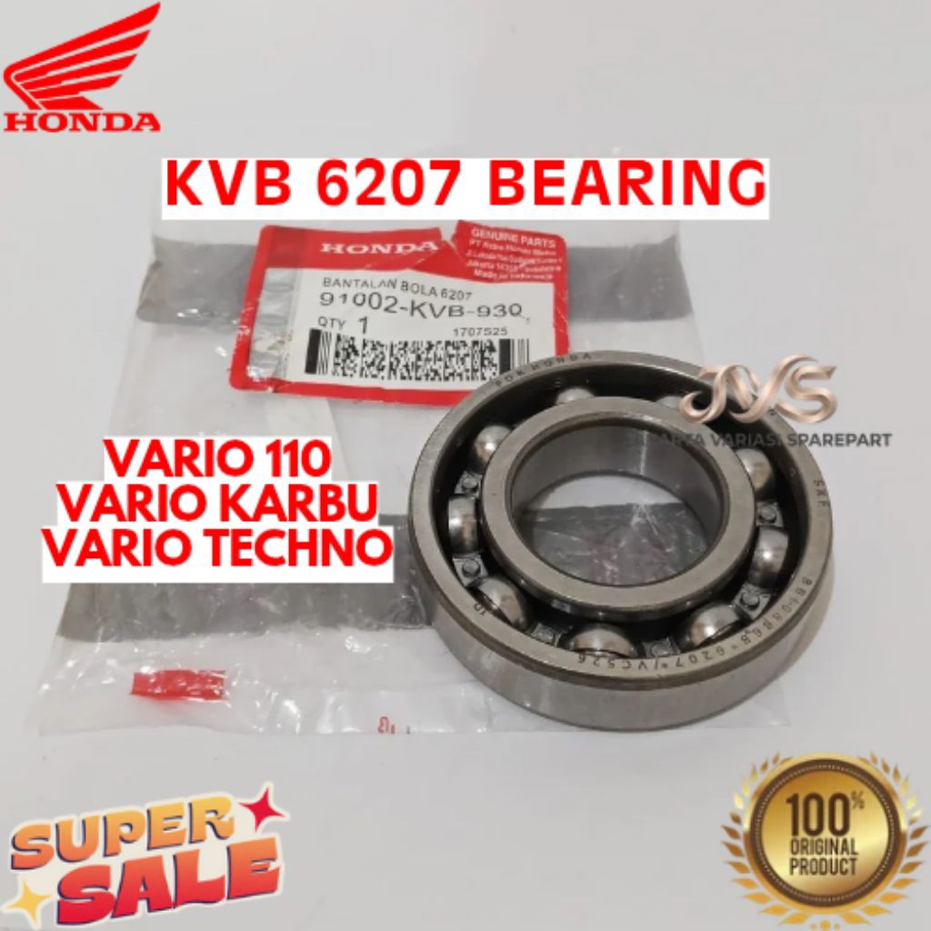 BEARING KODE KVB 6207, BEARING VARIO 110, BEARING VARIO KARBU, BEARING VARIO TECHNO