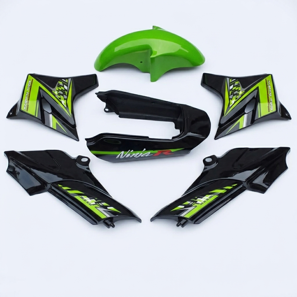 Cover Body Set Kawasaki Ninja R Hitam Zebra Hijau Original ABS Full Set Bodi Ninja R