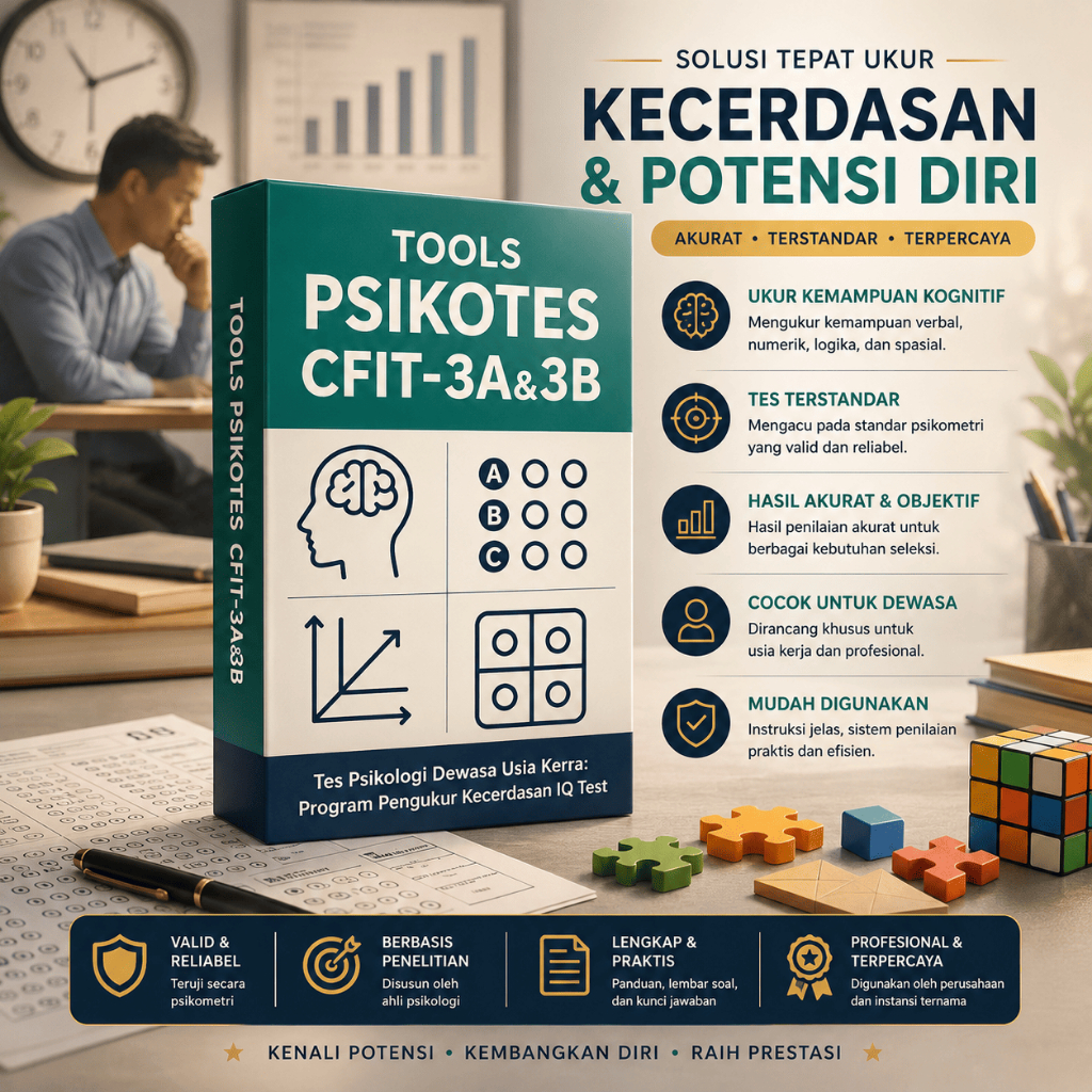 TOOLS PSIKOTES CFIT 3A & 3B - Tes Psikologi Dewasa Usia Kerja: Program Pengukur Kecerdasan IQ Test