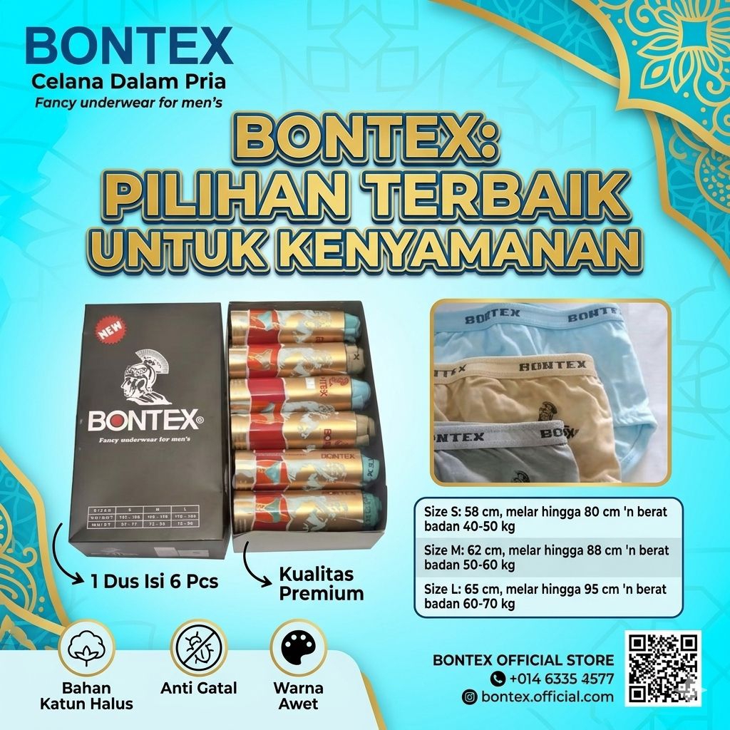CELANA DALAM BONTEX BOTOL/POLOS ORIGINAL
