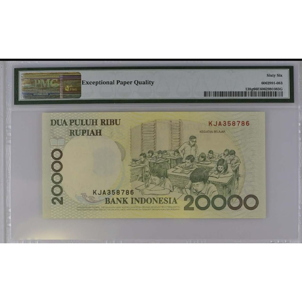 uang kuno seri 786 20.000 Ki Hajar Dewantara PMG 66 EPQ