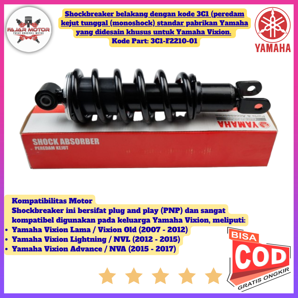 Shock Belakang Vixion Old Ori - Monoshock Yamaha Vixion Old Vixion Original Kode 3C1-F2210-00
