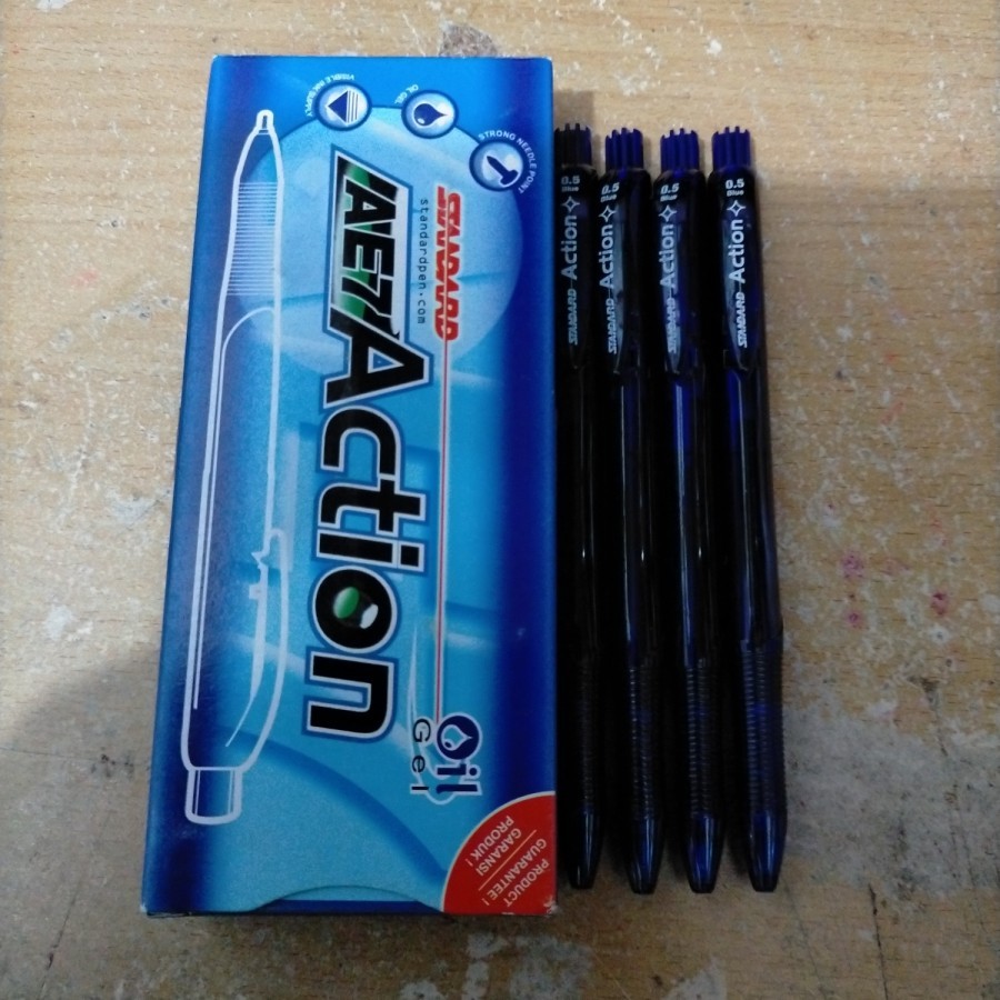 PULPEN STANDARD AE7 ACTION OIL GEL BIRU / HITAM ( LSN )