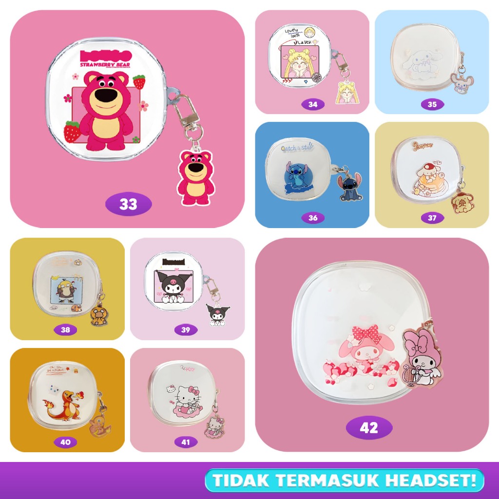 [KL] Case WM01 WM02 Baseus Encok Earphone Silikon Karakter Kartun Bening Transparant Gambar Cute