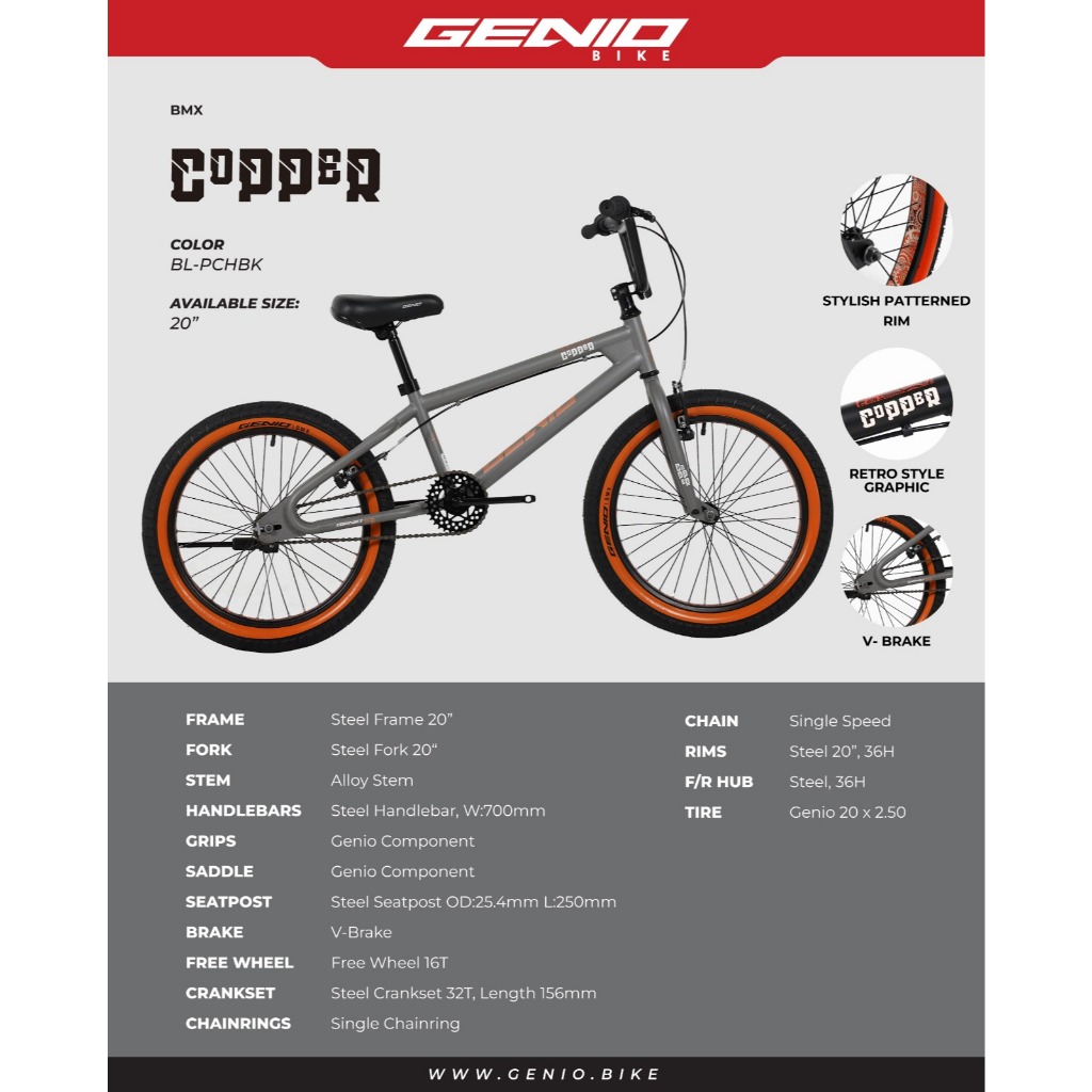 Bmx 20 genio copper gx 33 bmx freestyle by UNITED